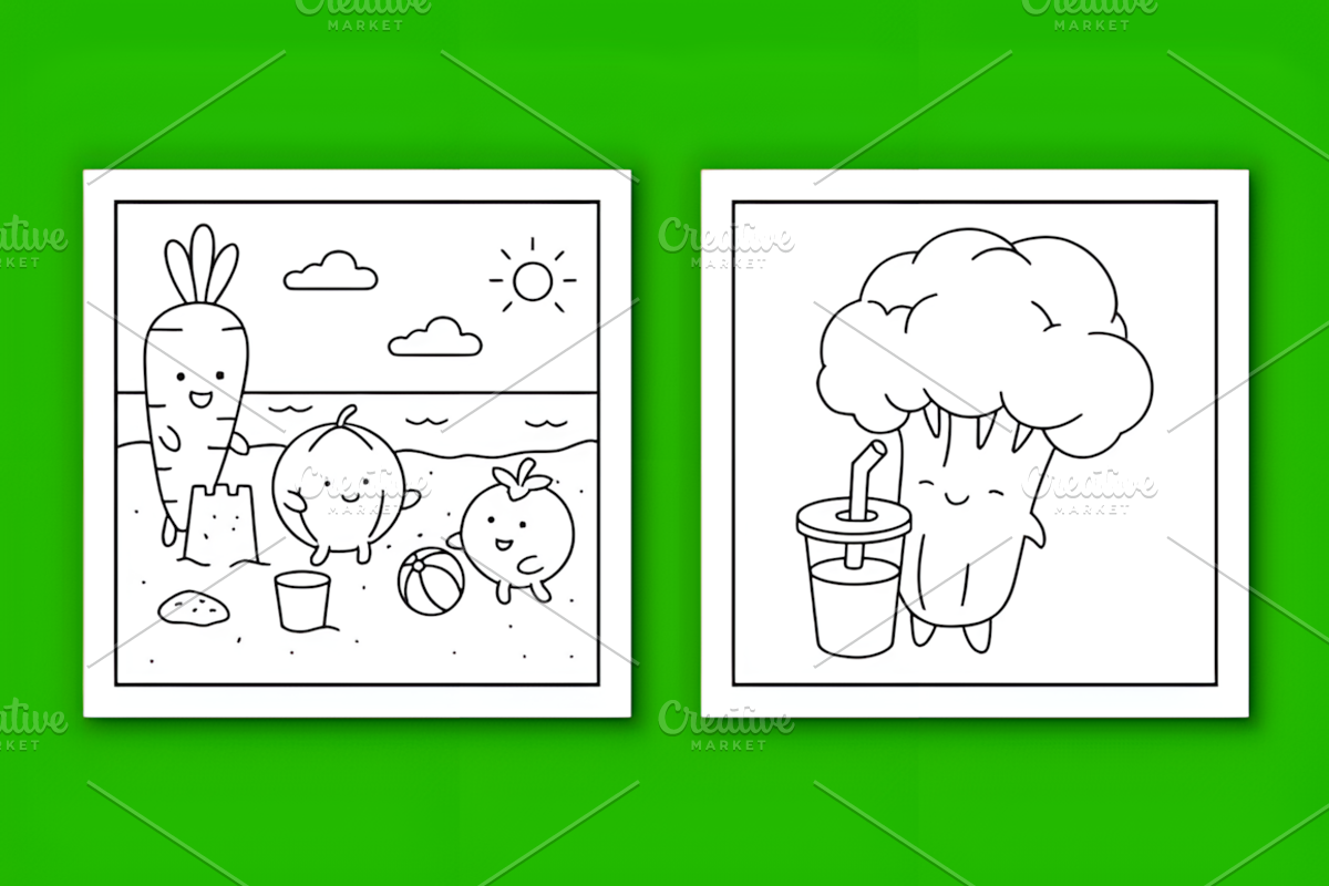 Veggie Life Bold and Easy Coloring, a Decorative Illustration by Design Station (Photo 2 of 3)