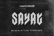 SAYAT BOLD BLACKLETTER TYPEFACE, a Blackletter Font by CONTRIVEDAZE (Thumbnail 1 of 7)