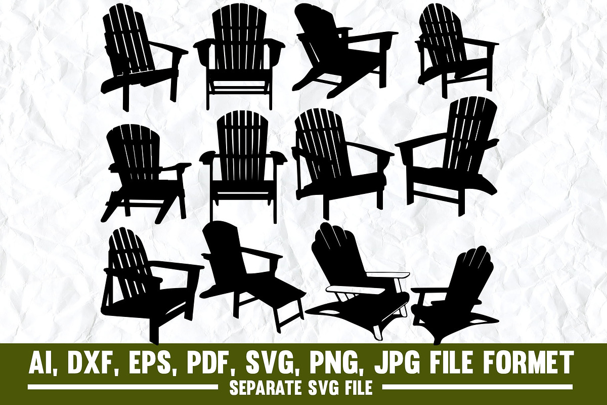 Adirondack Chair,adirondack,chair, an Object Graphic by VectorArtPrintableDesign