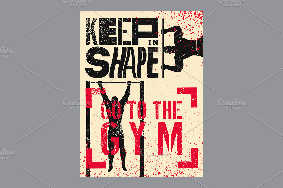 Gym vintage vector poster set., a Sport Illustration by PoPaShop (Photo 2 of 6)