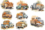 Watercolor fall, pumpkin trucks, an Object Graphic by KomtsyanTatyanaArt (Thumbnail 2 of 4)