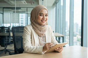 Formal Woman With Tablet, a Business Photo by CREATIVEDEF