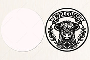 Highland Cow Welcome Laser Cut SVG, an Object Graphic by Canvas Craft (Thumbnail 3 of 3)