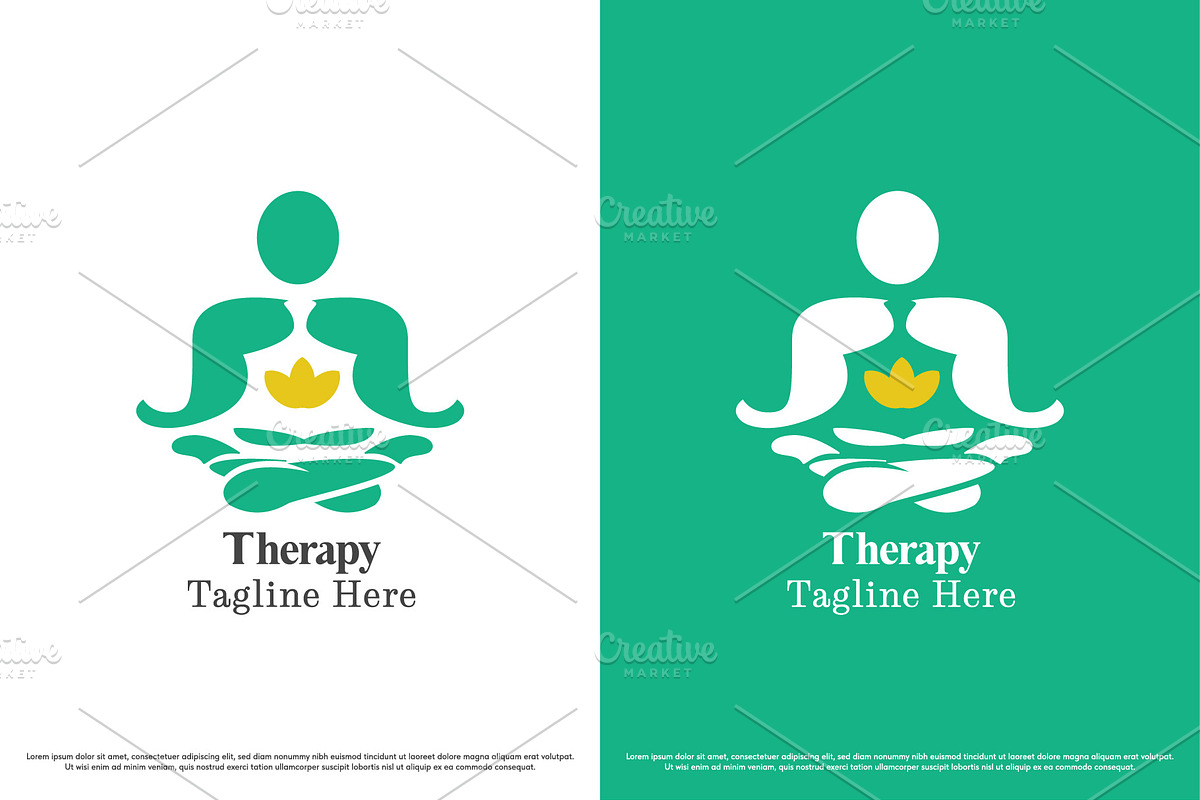 Yoga therapy logo design template, a Branding & Logo Template by Morvana Crew (Photo 1 of 2)