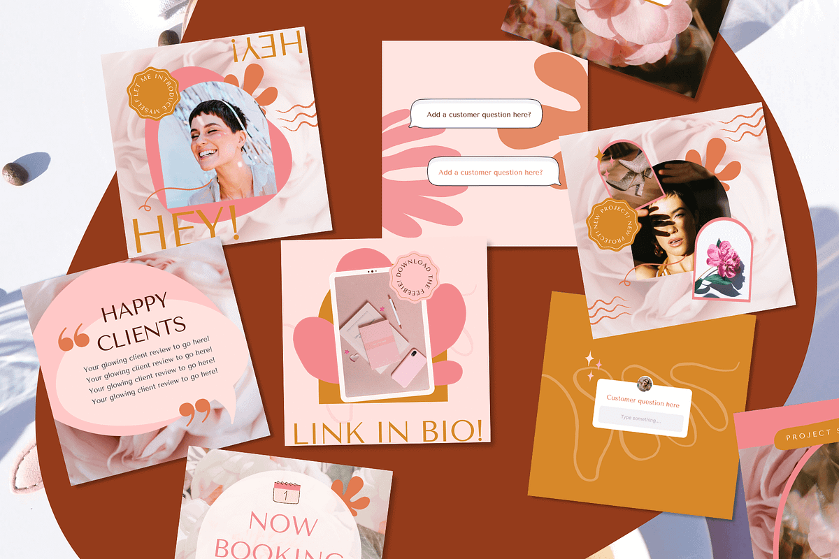 Boho Canva Instagram Post Templates, a Social Media Template by Kurly Creative (Photo 5 of 9)