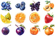 Watercolor Fruit Clip Art, an Illustration by DreamCafeArt (Thumbnail 3 of 8)
