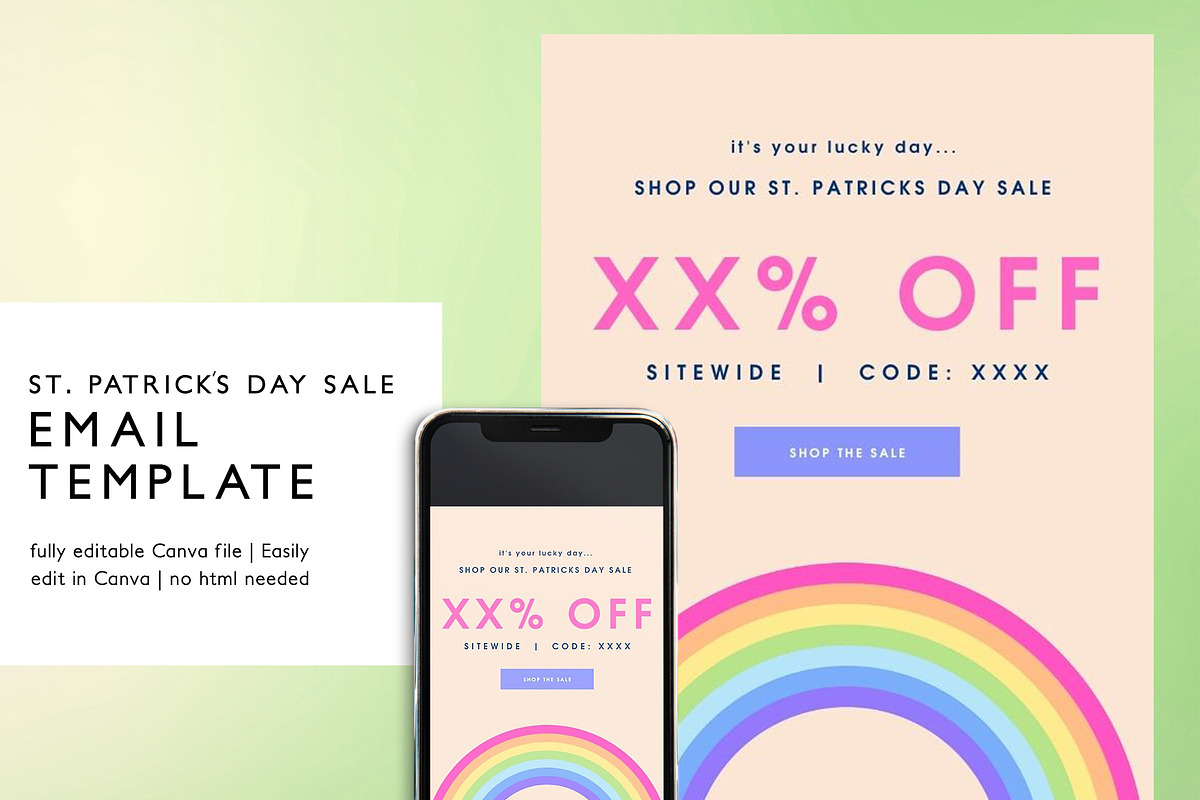 St. Patricks Day Sale Email Template, an Email Template by KikiBunnyCreative (Photo 1 of 7)