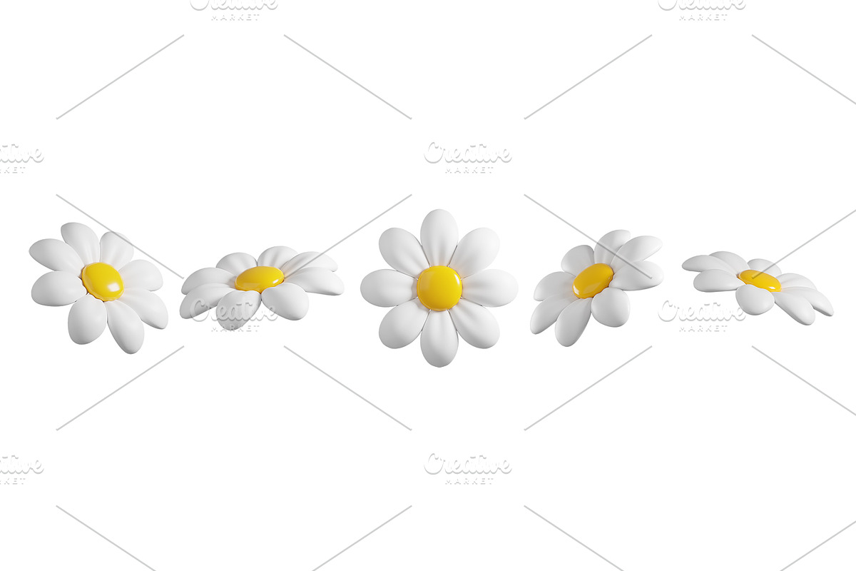 Cute 3D plastic Daisy Flower, a Plants & Tree 3D Model by Hannet (Photo 1 of 4)