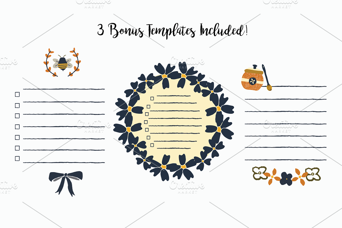Busy Bee Stationery Kit Clip Art, an Object Graphic by Little Adventure Shop (Photo 2 of 2)