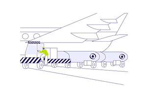 Aircraft refueling abstract concept, a Transportation Illustration by Visual Generation