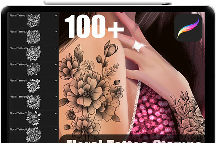 Procreate Flower Tattoo Stamps