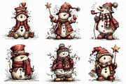 Festive Snowman Winter Clipart, an Illustration by Libby Wishes (Thumbnail 6 of 8)
