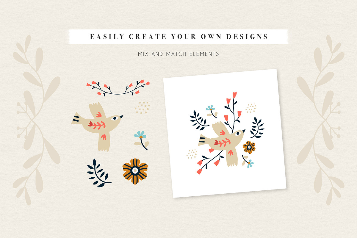 Folk Reflection | flora and fauna, a Decorative Illustration by Olia (Photo 9 of 11)