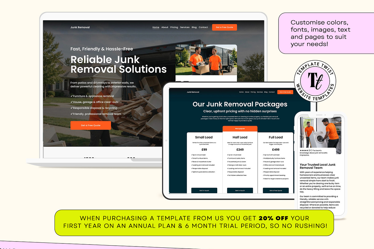 Junk Removal Squarespace Website, a Squarespace Template by Template Twist Shop (Photo 6 of 9)