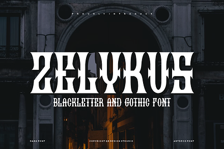 Zelykus - Blackletter & Gothic Font, a Blackletter Font by QR Design Studio