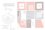 Peony Flower outlines & patterns, a Pattern Graphic by Jermolina Mockups (Thumbnail 4 of 7)