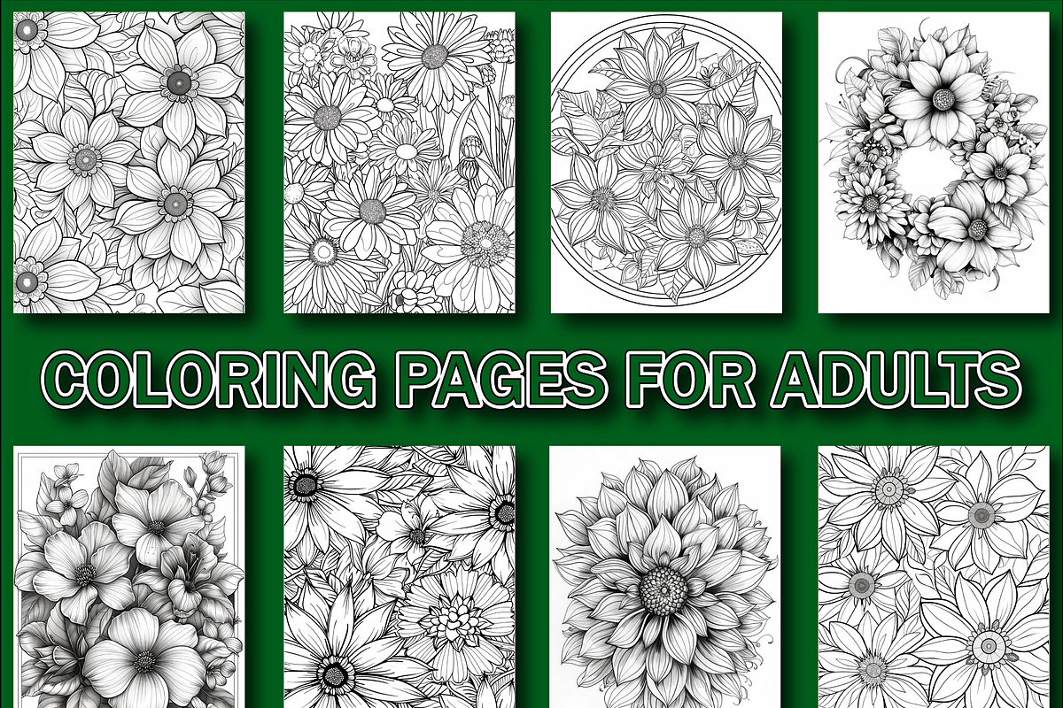 Floral Mandala Adult Coloring Pages, a Decorative Illustration by Design Zone (Photo 3 of 7)