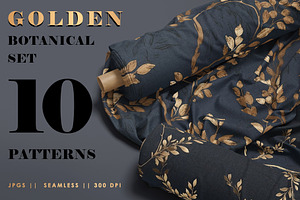 Golden Botanical Set Of 10 Patterns