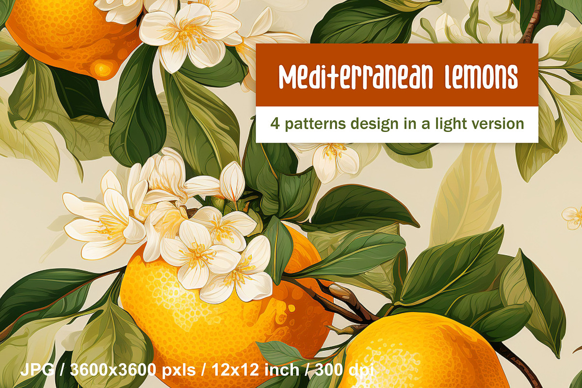 Bright Lemons Pattern Set, a Pattern Graphic by LoveDesignShop (Photo 1 of 8)
