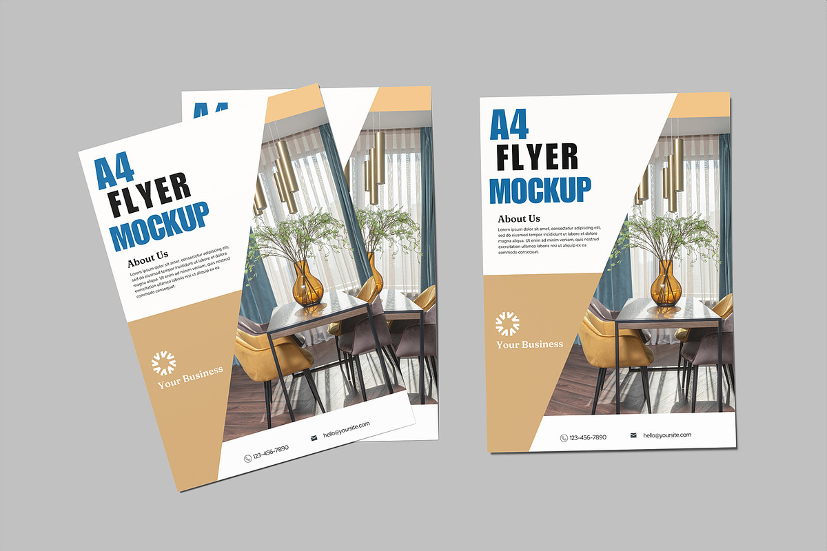 A4 Flyer Mockup, a Flyer Template by lamorastudio (Photo 10 of 11)