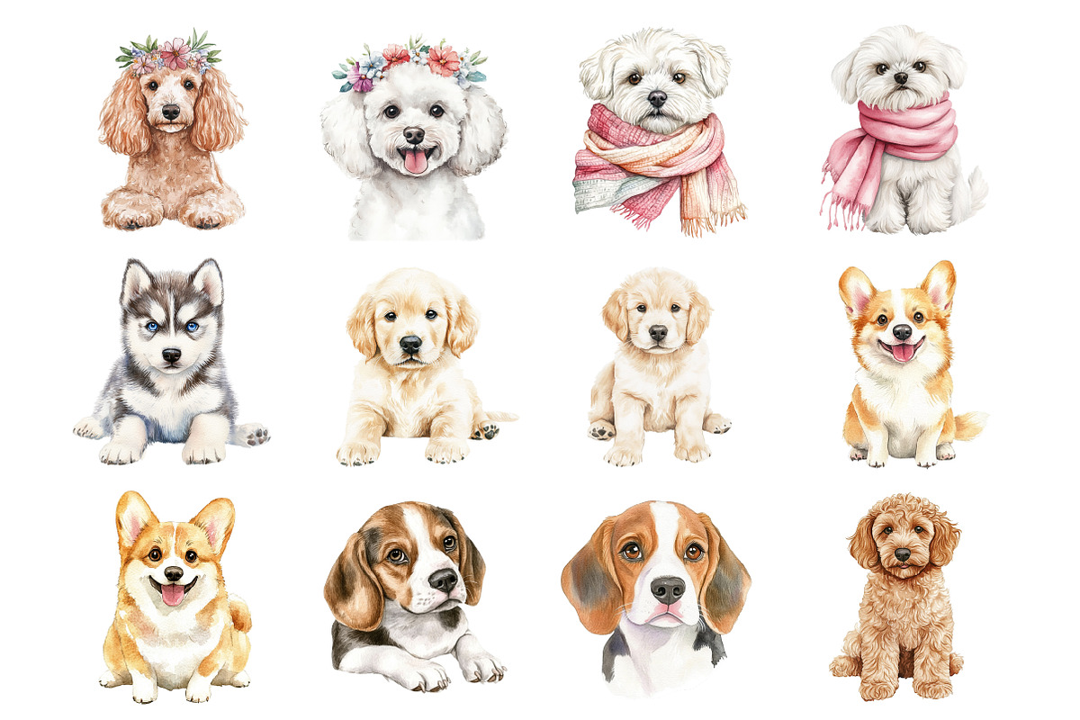Fuluffy Dog Clipart, an Illustration by Design Market (Photo 2 of 4)