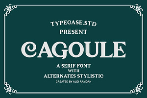 Cagoule Modern/Vintage Display Font