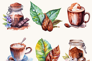 Watercolor Sacred Cocoa Clipart