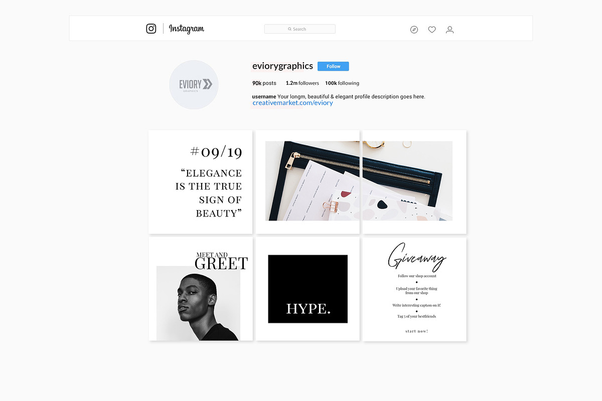 Instagram Puzzle - Canva & PS, a Social Media Template by Eviory