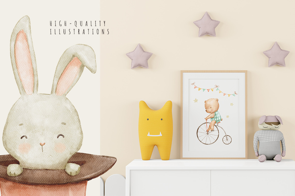 Watercolor Circus Animals Clipart, an Illustration by ElenaPlatovaArt (Photo 3 of 10)