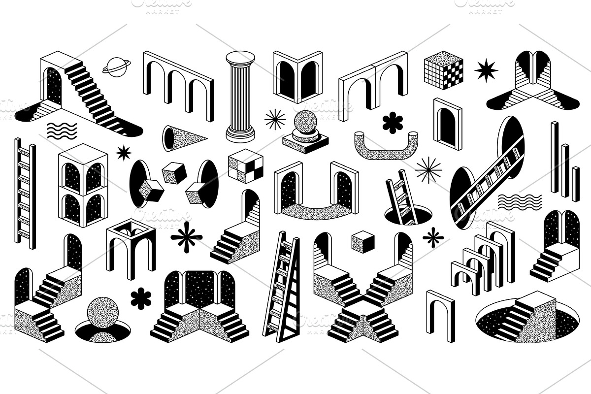 Psychedelic trippy y2k surreal arch, a Decorative Illustration by Vector Tradition