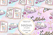 CATTITUDE digital papers, a Pattern Graphic by Masha  Studio (Thumbnail 5 of 9)