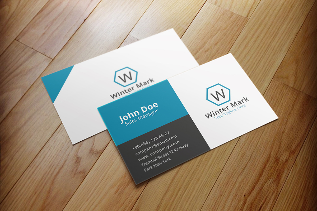 Simple Corporate Business Card, a Business Card Template by Shahjhan (Photo 1 of 3)