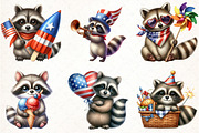 Cartoonish Patriotic Raccoon Clipart, an Illustration by Pixels.Craft (Thumbnail 2 of 7)