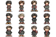 Watercolor Winter Boy Clipart, an Illustration by DreamArtGraphic (Thumbnail 5 of 5)