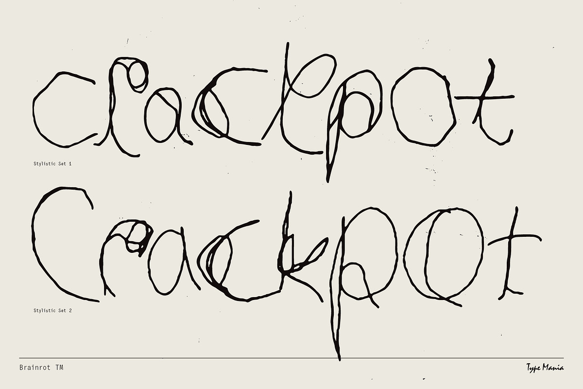 Brainrot TM – Raw Scribble, a Handwritten Font by Type Mania (Photo 6 of 10)
