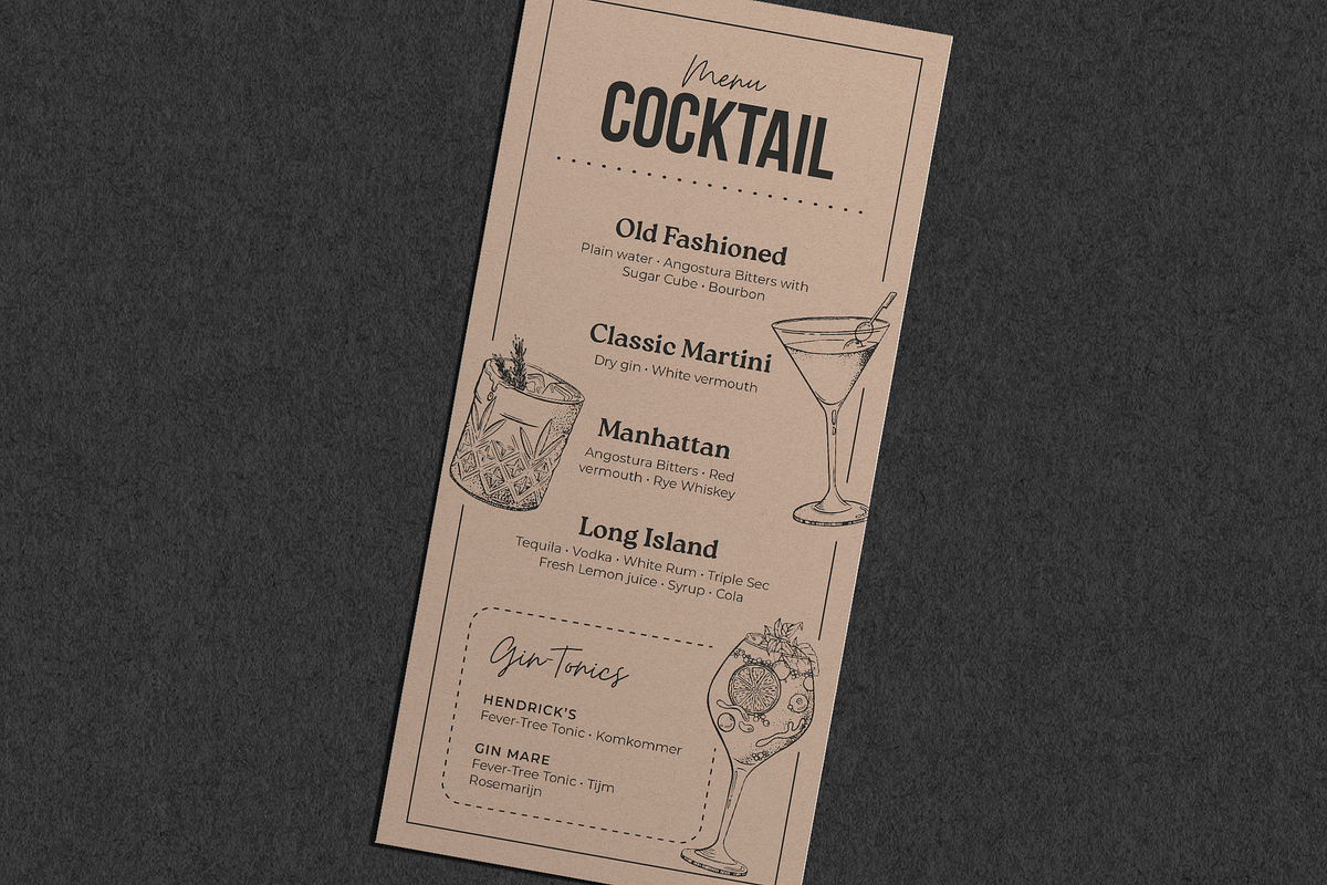 Cocktail Drawing Illustrations &Menu, a Food Illustration by Esther van Helmont (Photo 3 of 4)