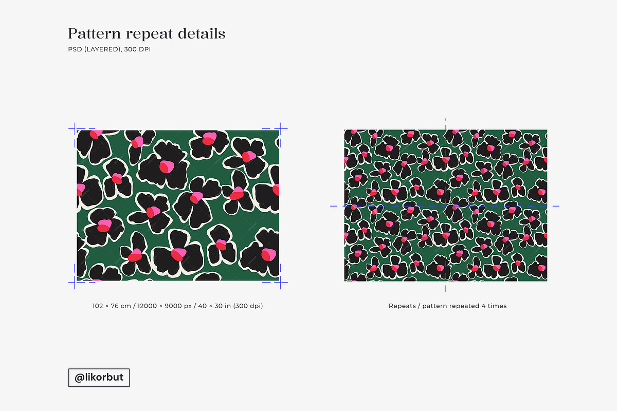 Bold Naive Modern Floral Pattern, a Pattern Graphic by likorbut (Photo 4 of 12)