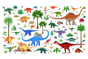 Prehistoric dinosaurs, lizards, an Animal Illustration by Vector Tradition