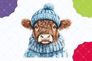 Christmas Highland Cow Clipart, an Illustration by designcity5 (Thumbnail 4 of 5)