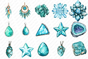 Turquoise Gemstone Png Clipart, an Illustration by Watercolor design (Thumbnail 2 of 12)