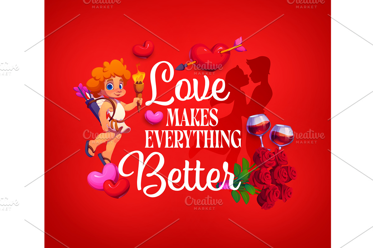 Love makes everything better, a Seasonal Illustration by Vector Tradition