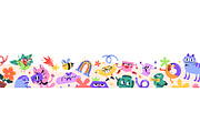 Funny doodle icons set, backgrounds, an Object Illustration by PaperTrident (Thumbnail 6 of 10)