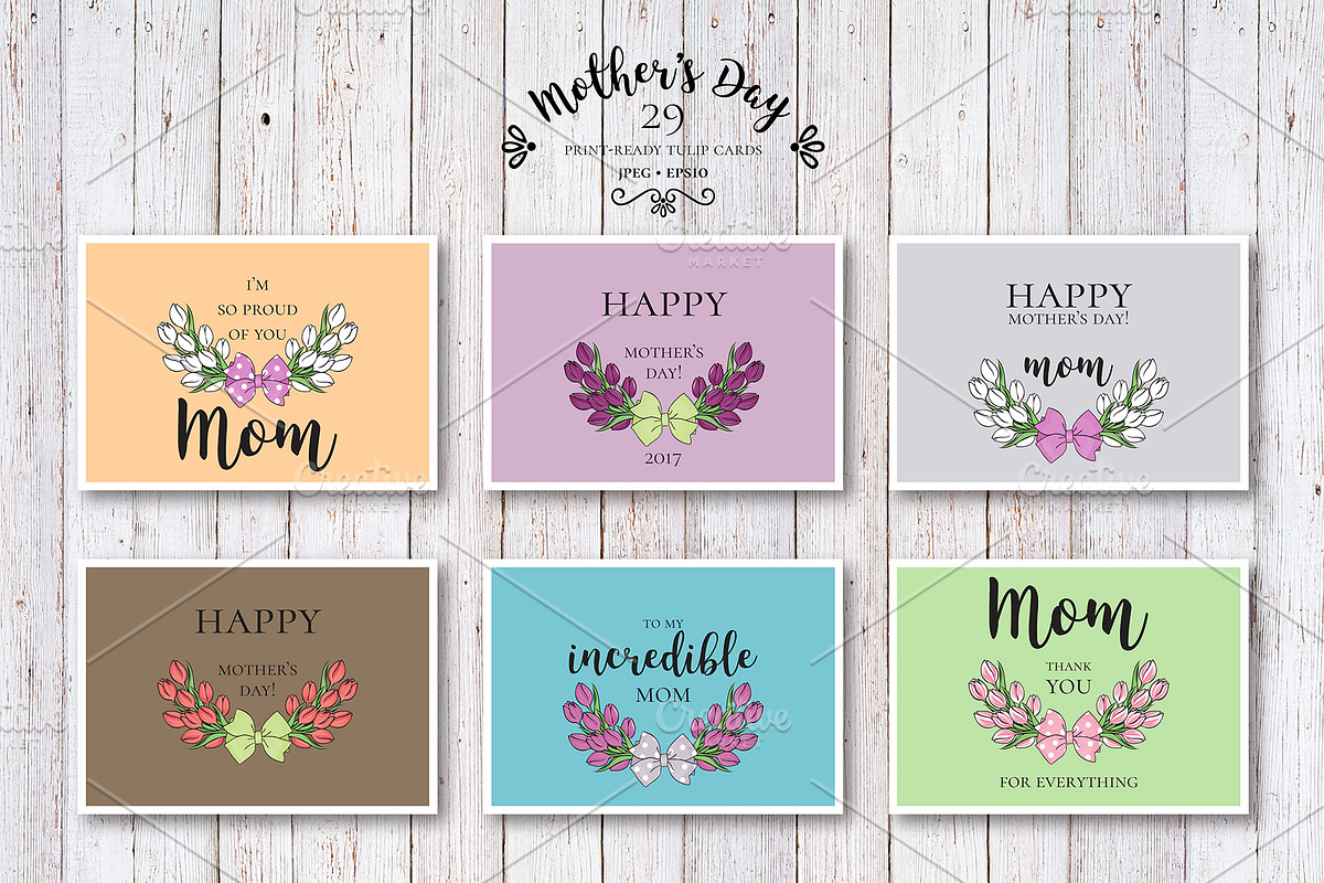 29 Mother's Day tulip cards, an Illustration by NKTN graphics (Photo 2 of 6)