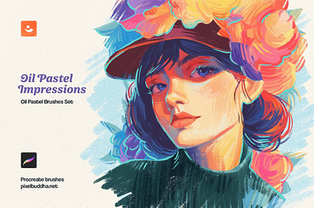 Procreate Oil Pastel Brushes, a Brushes & More by pixelbuddha.net
