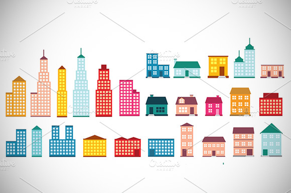 Flat Design House Icons