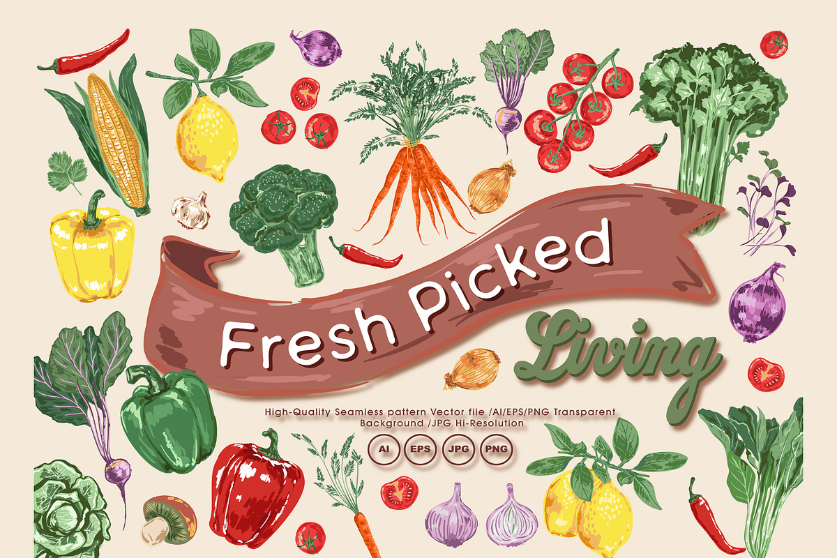 Fresh Picked Living, a Pattern Graphic by MSNTY STUDIOX (Photo 1 of 30)