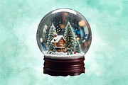 Christmas House In Snow Glob Clipar, a Seasonal Illustration by Craft Nest (Thumbnail 4 of 5)