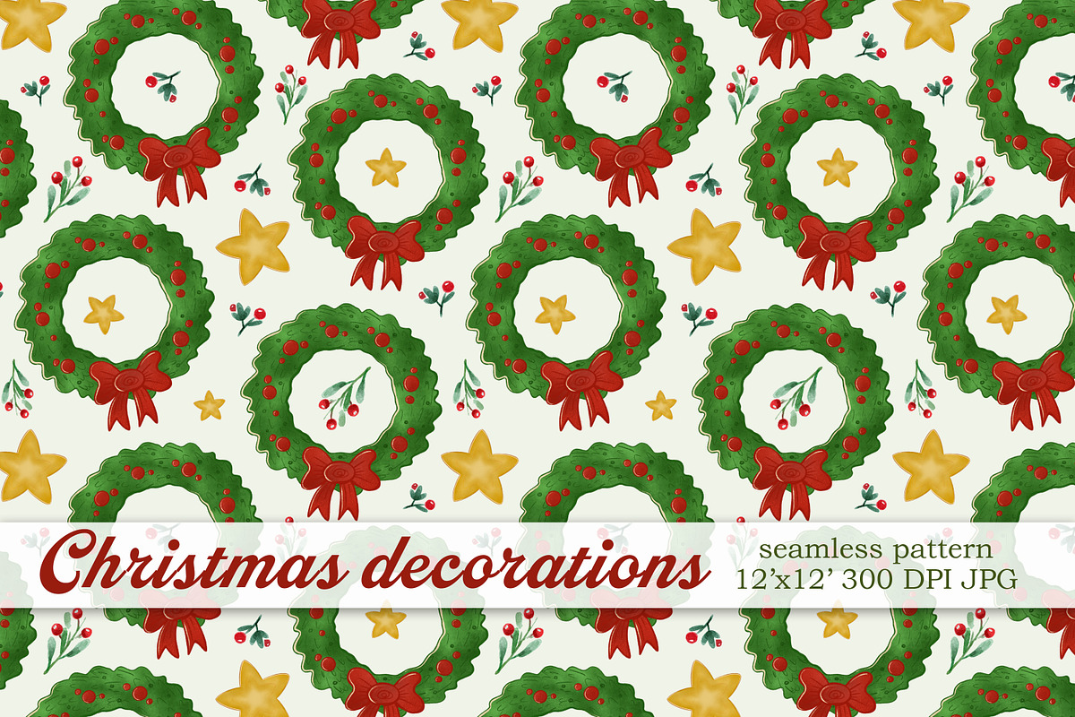 Xmas Ornaments Seamless Pattern, a Pattern Graphic by Kreeya Art Shop (Photo 1 of 10)