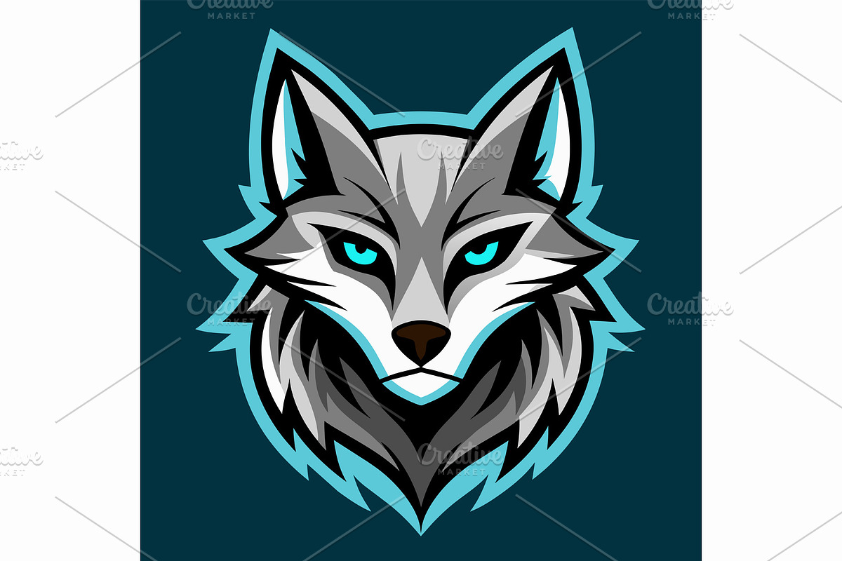 A close-up view of a wolfs head, fea, a Graphic by Iftikhar Alam