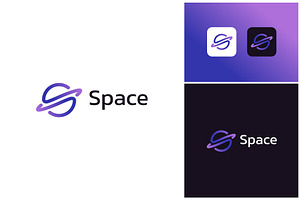 Letter S Planet Space Logo